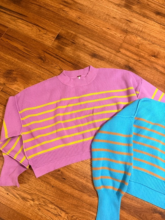 Free People Sweaters - Free people easy street striped crop pullovers